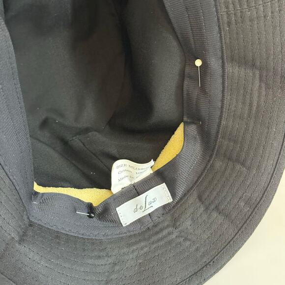 De Lux Fedora Hat Womens M/L Black Cotton Formal Retro Fashion Outdoor Mobwife - Picture 9 of 9